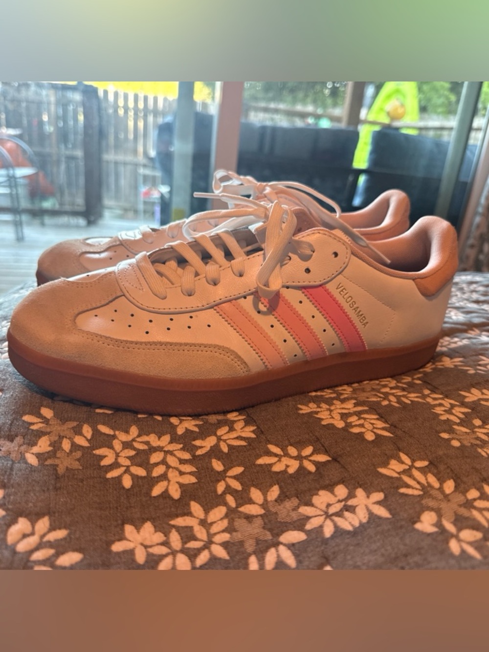 ADIDAS VELOSAMBA SAMBA Cloud White Sandy Pink  LEATHER CYCLING Shoes  Size 13